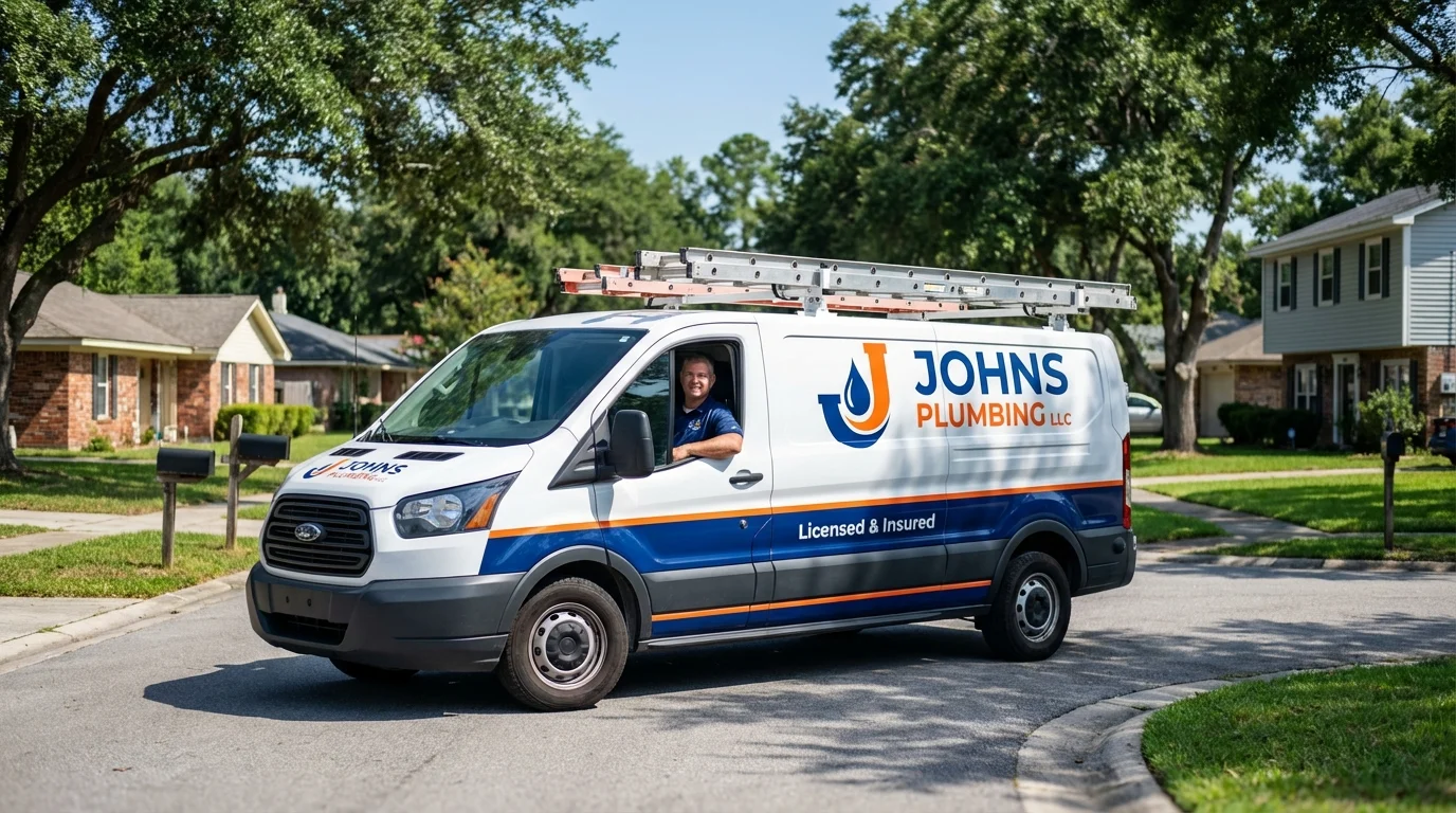 Johns Plumbing LLC service van in Powell, OH