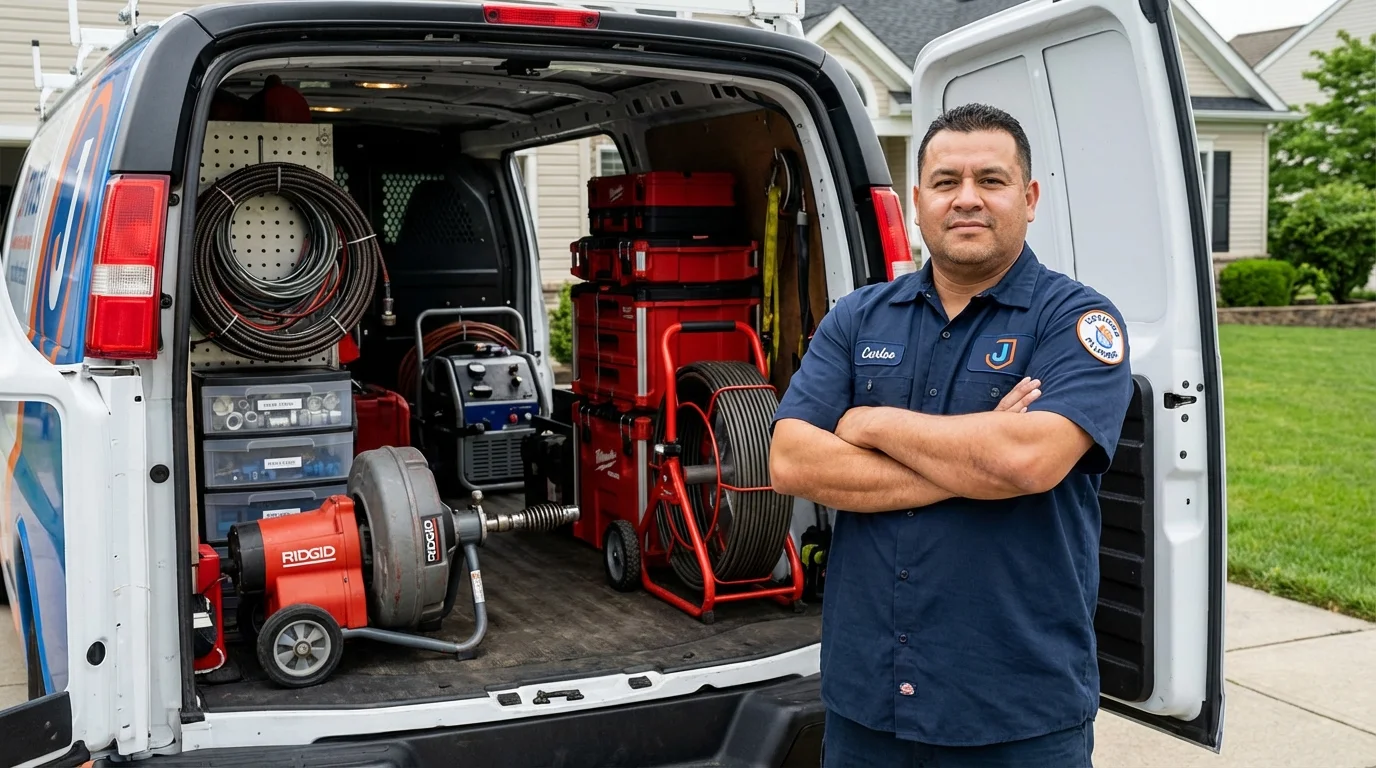 Professional drain cleaning equipment and Johns Plumbing LLC plumber in Powell