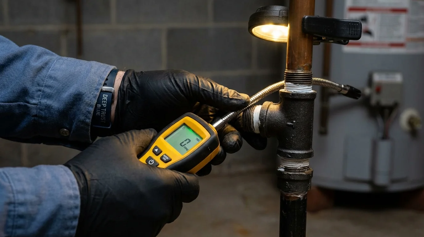 Gas leak detection with electronic sniffer by Johns Plumbing LLC in Powell